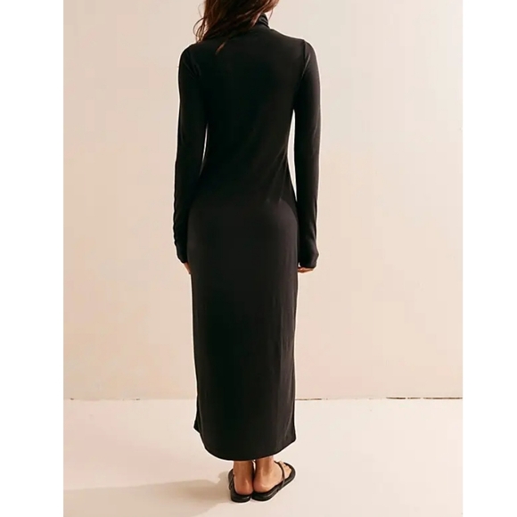 Free People Free-est Good Feels Mockneck Midi Black - Picture 4 of 10